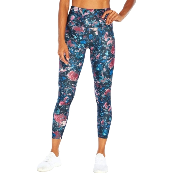 Bally Total Fitness Womens Kayla High Rise Floral Ankle Leggings NWT Size‎ Small - Picture 1 of 11